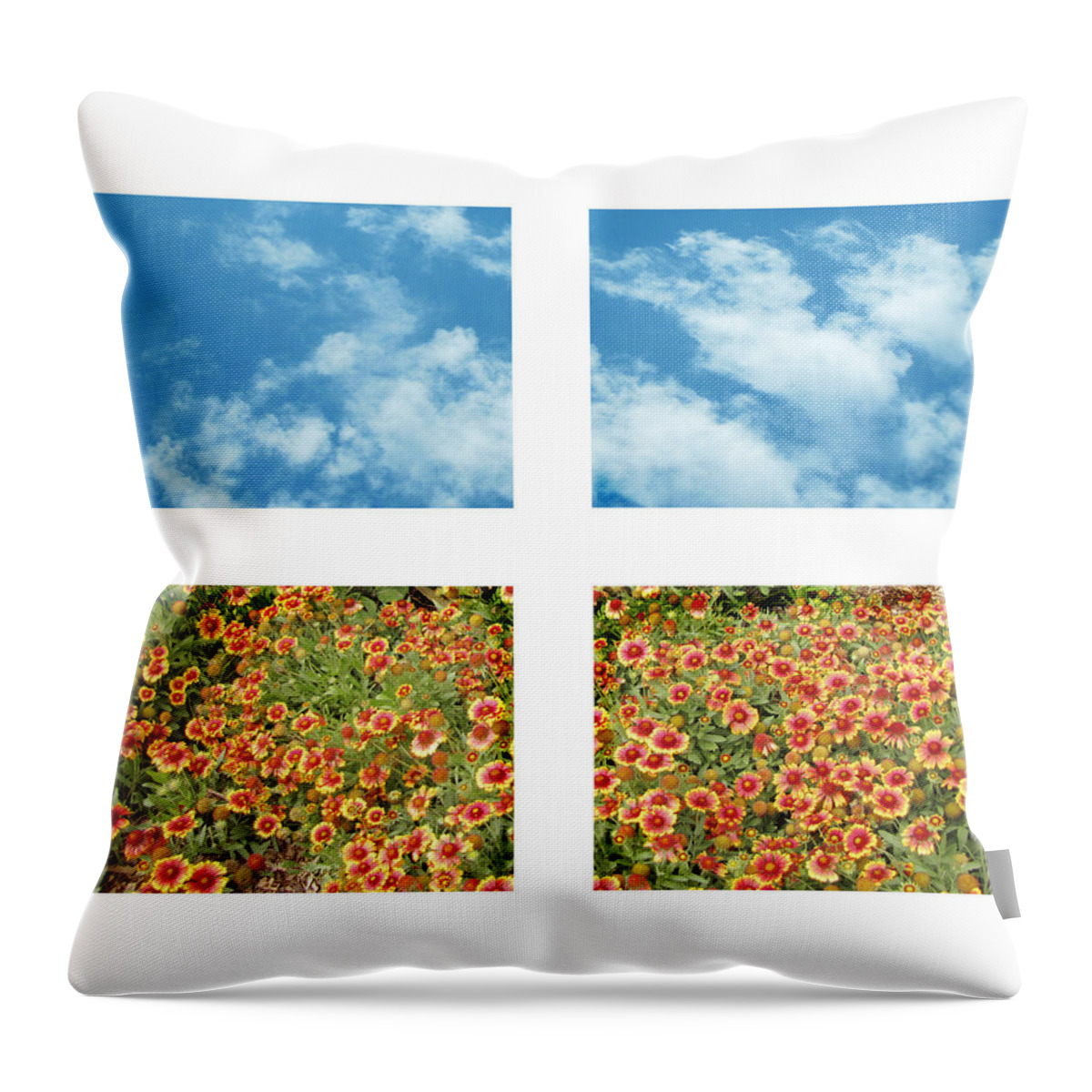 Flowers Throw Pillow featuring the photograph Flowers and Sky by Ann Powell