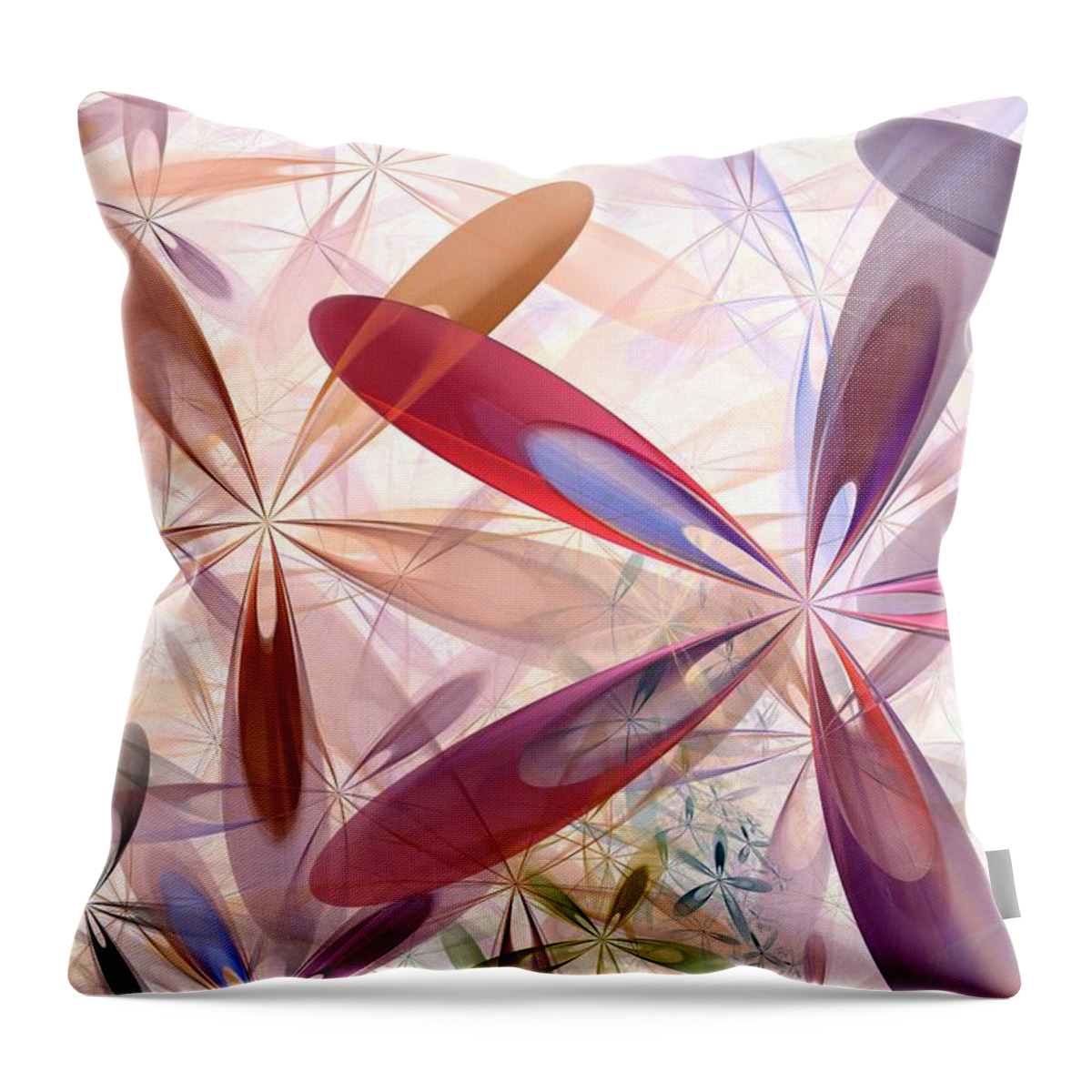 Computer Throw Pillow featuring the digital art Flowers Around Me by Anastasiya Malakhova