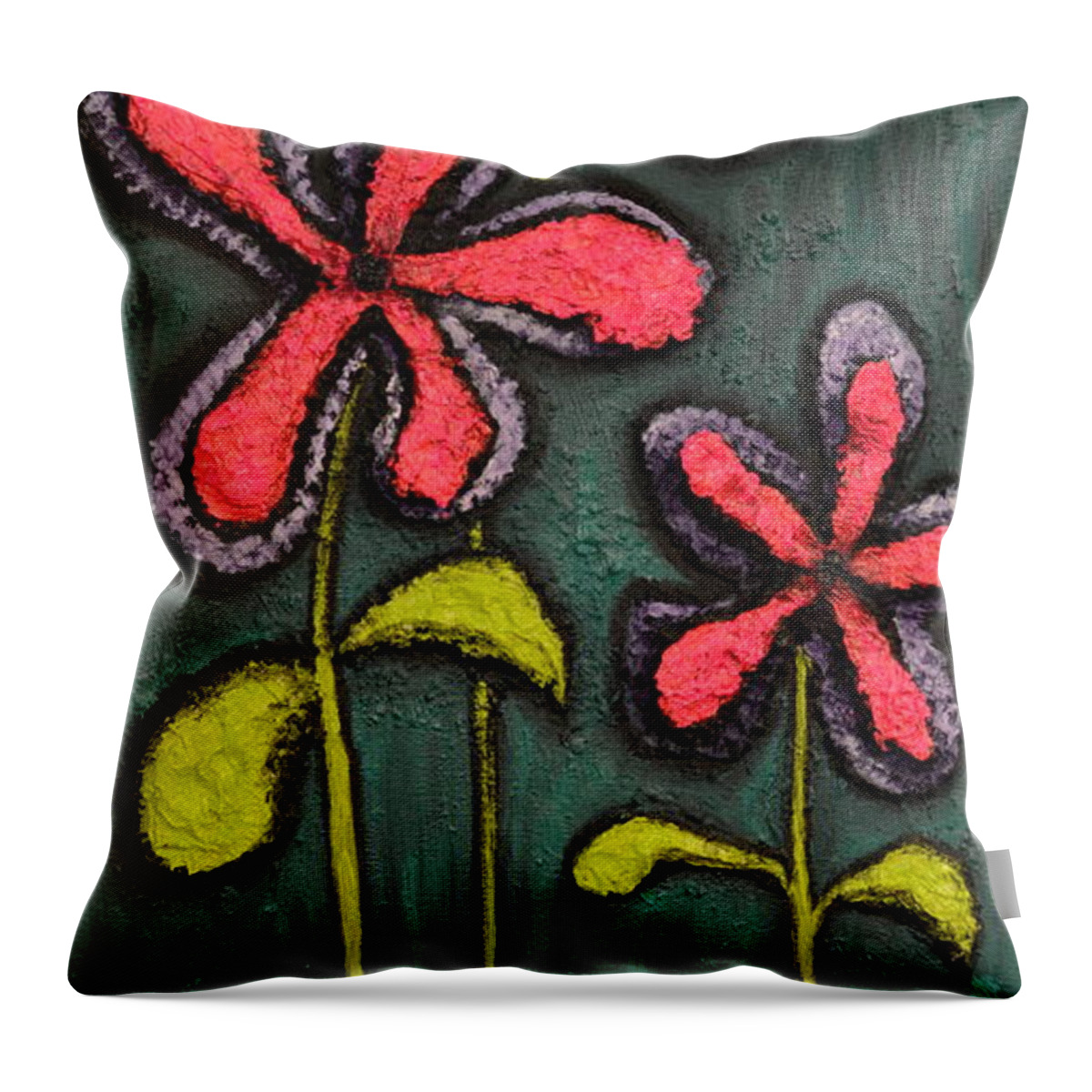 Landscape Throw Pillow featuring the painting Flowers for Sydney by Shawn Marlow