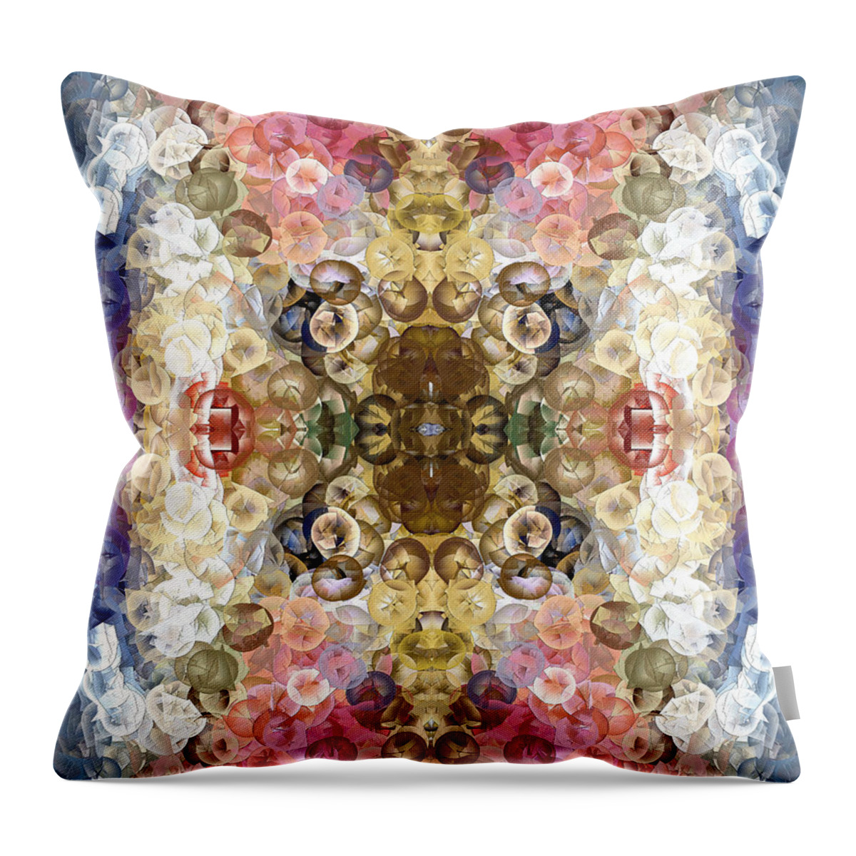 Abstract Throw Pillow featuring the painting Flowers for the Fish 2P by Will Barger