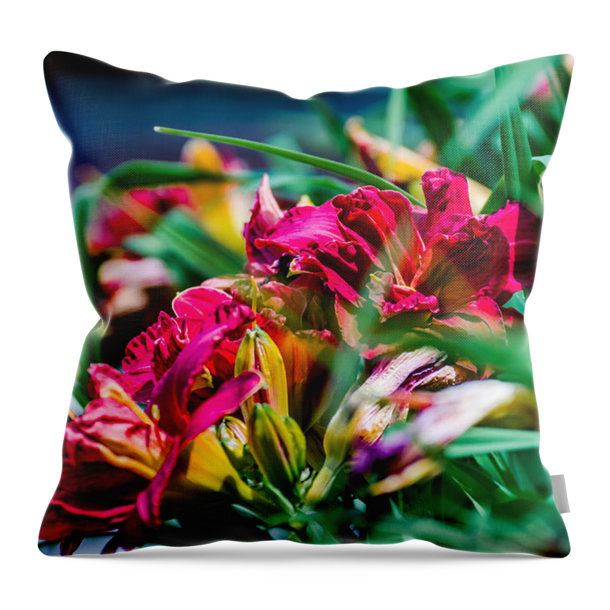 2014 Throw Pillow featuring the photograph Flowers in the grass by Alan Marlowe