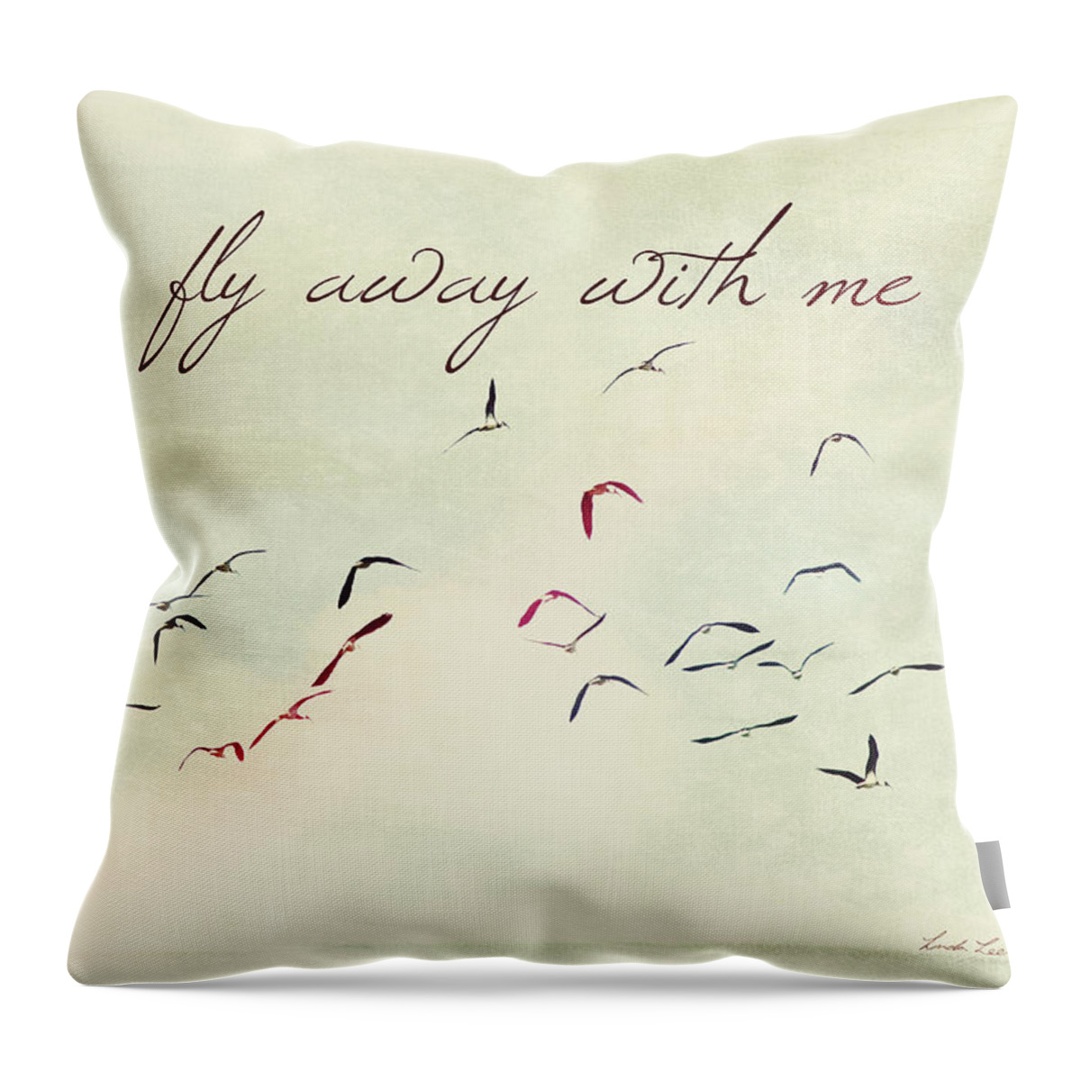 Birds Throw Pillow featuring the photograph Fly Away With Me by Linda Lees