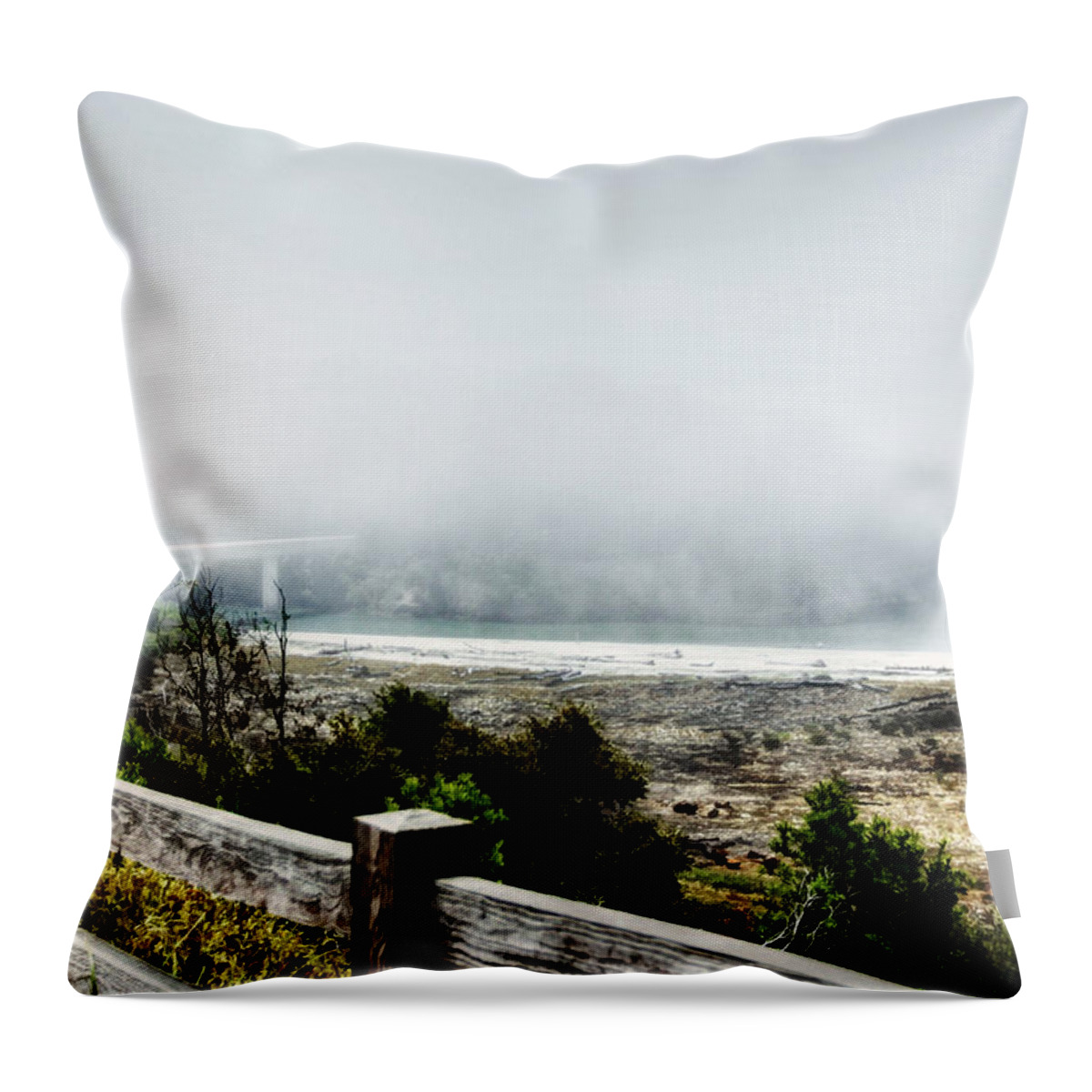 California Art Throw Pillow featuring the photograph Foggy Mendocino Morning by Kandy Hurley