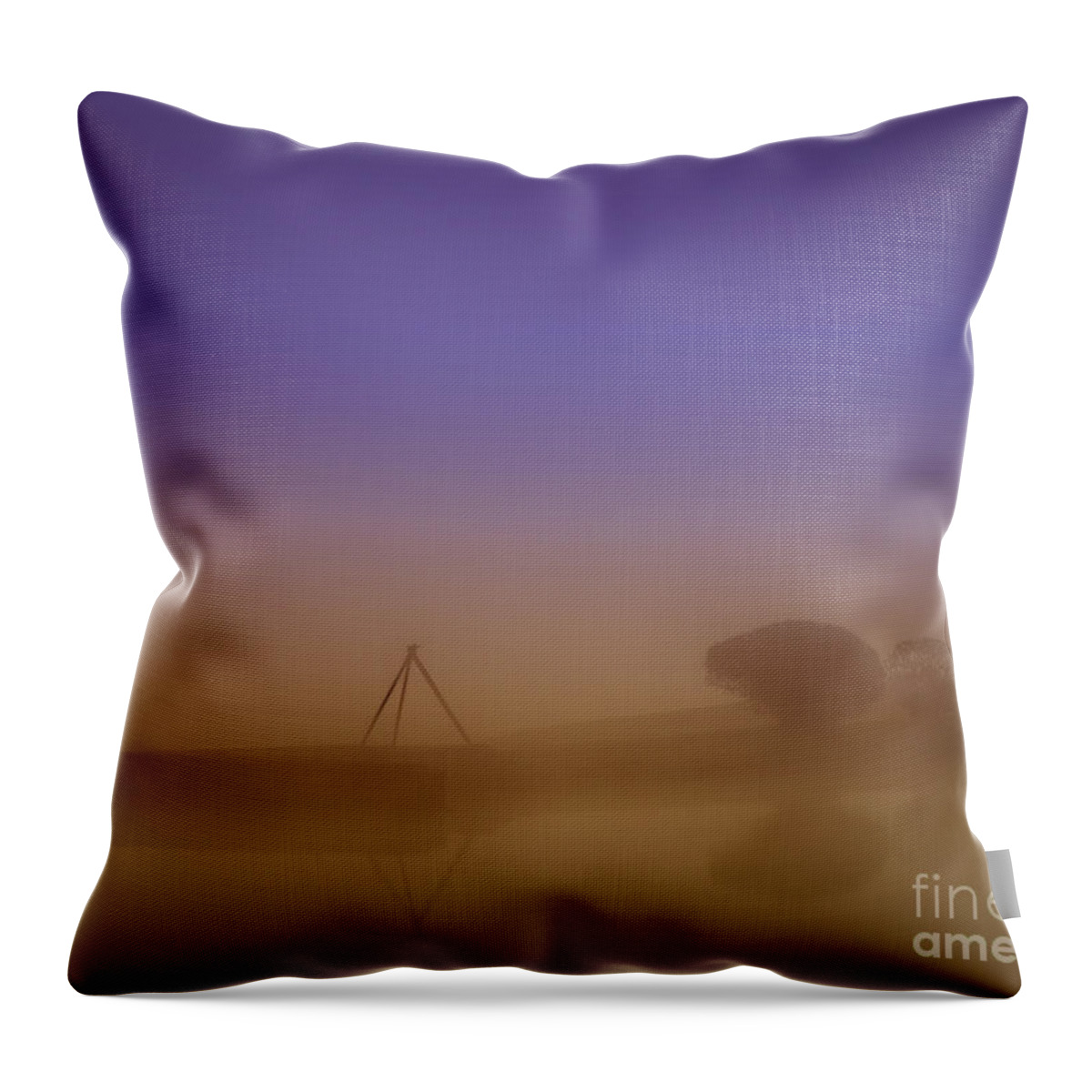 Maine Throw Pillow featuring the photograph Foggy morning by Izet Kapetanovic
