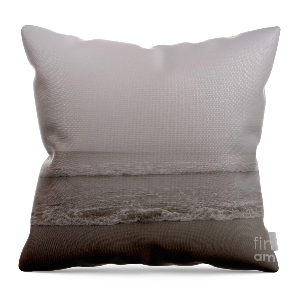 Seascape Throw Pillow featuring the photograph Foggy Seascape by Cristina Stefan