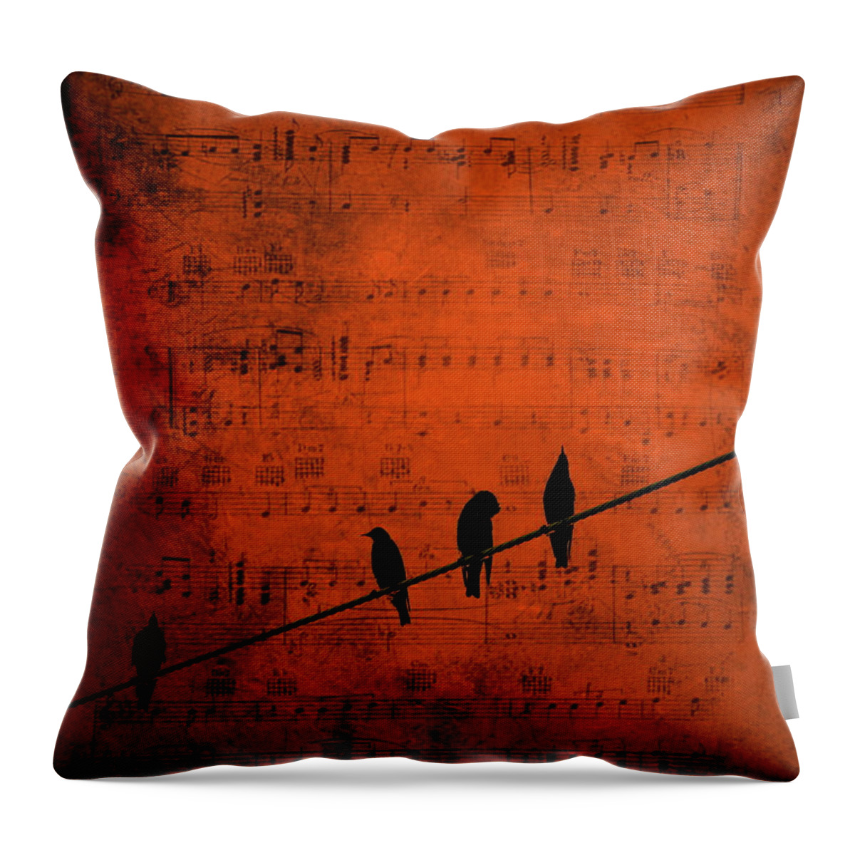 Birds Throw Pillow featuring the photograph Follow the Music by Andrea Kollo