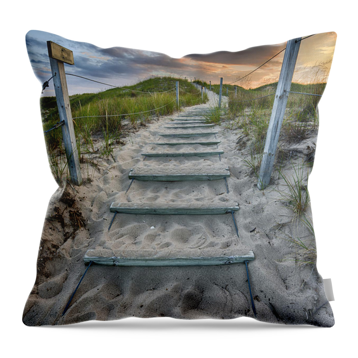 Cloud Throw Pillow featuring the photograph Follow the Path by Sebastian Musial
