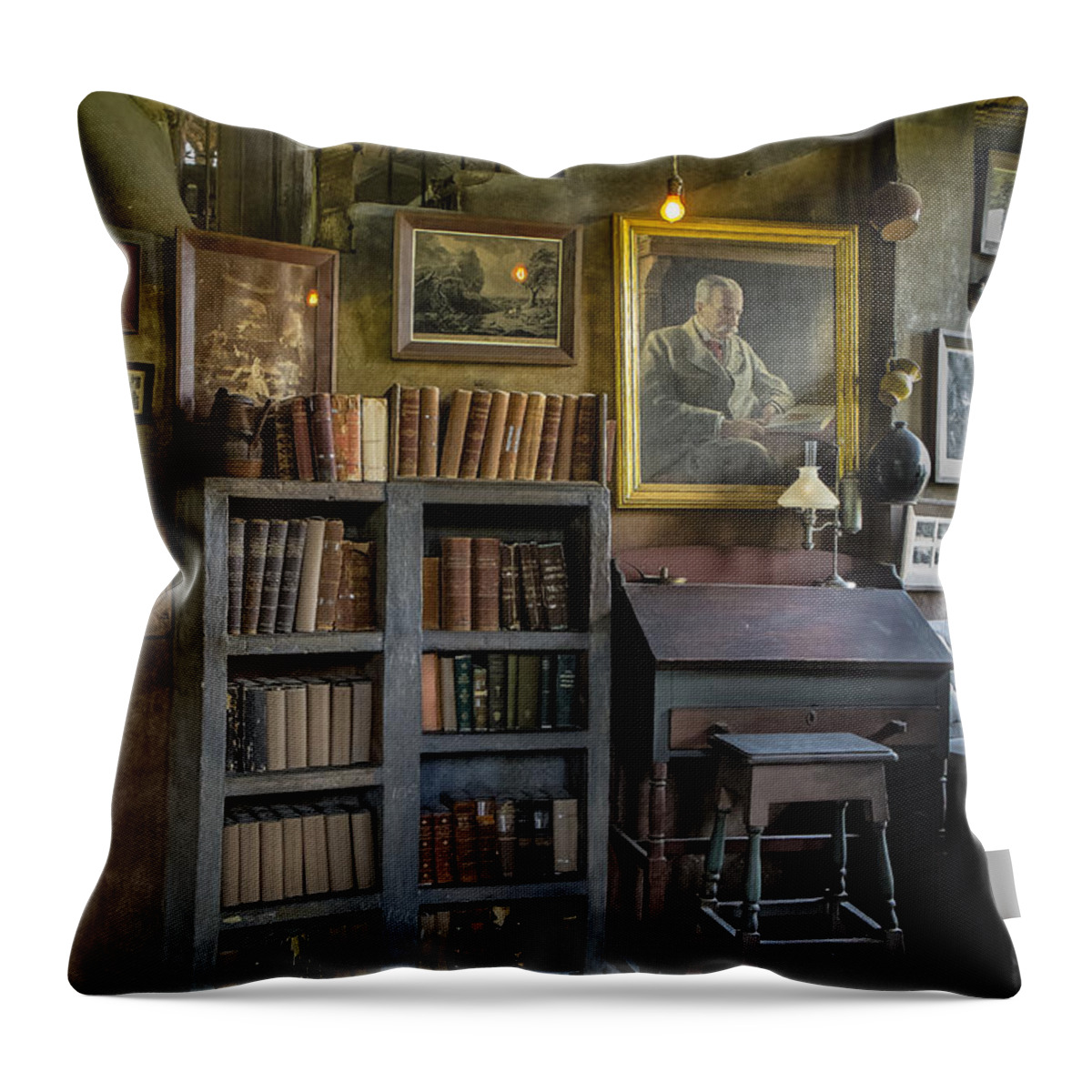 Byzantine Throw Pillow featuring the photograph Fonthill Castle Saloon by Susan Candelario
