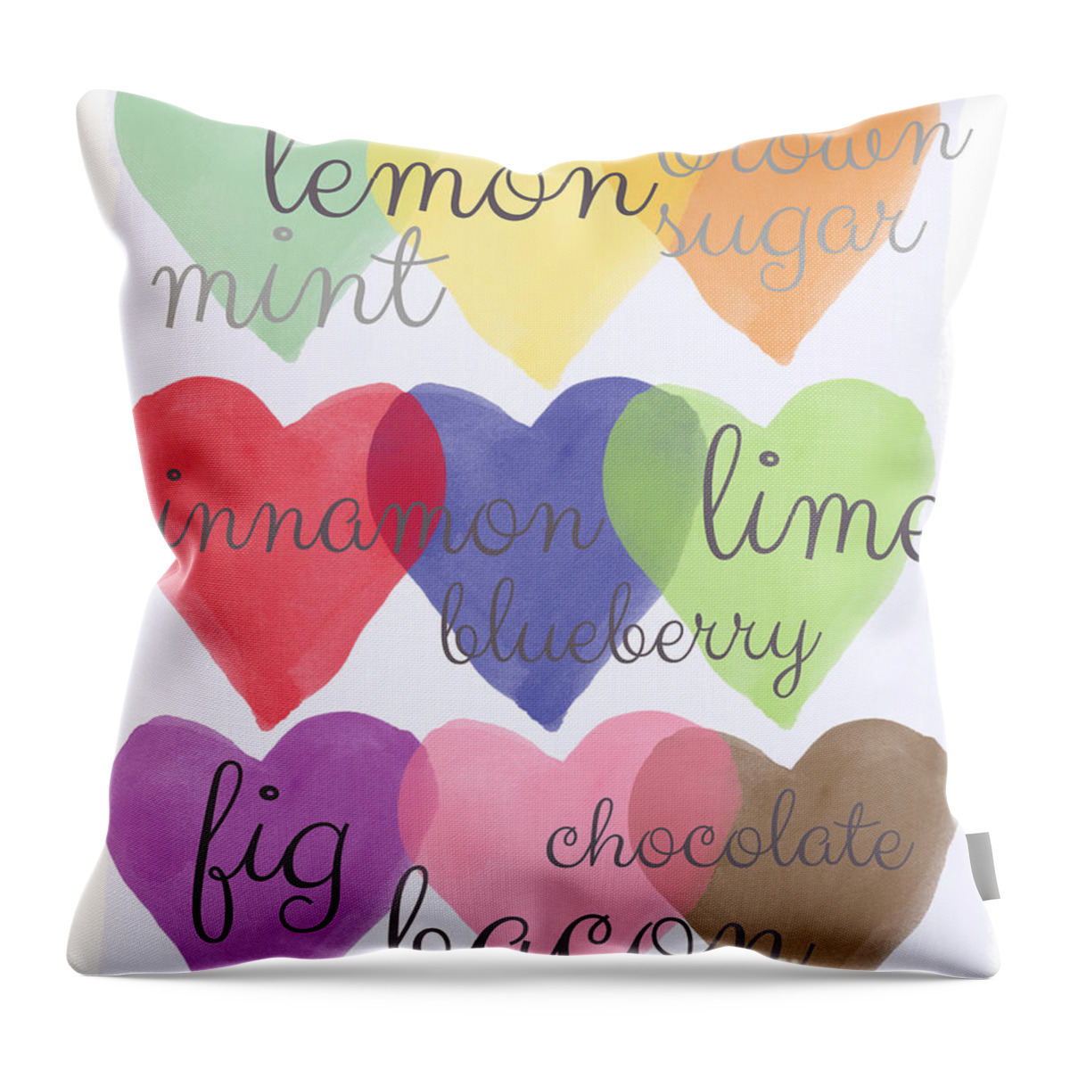 Love Throw Pillow featuring the painting Foodie Love by Linda Woods