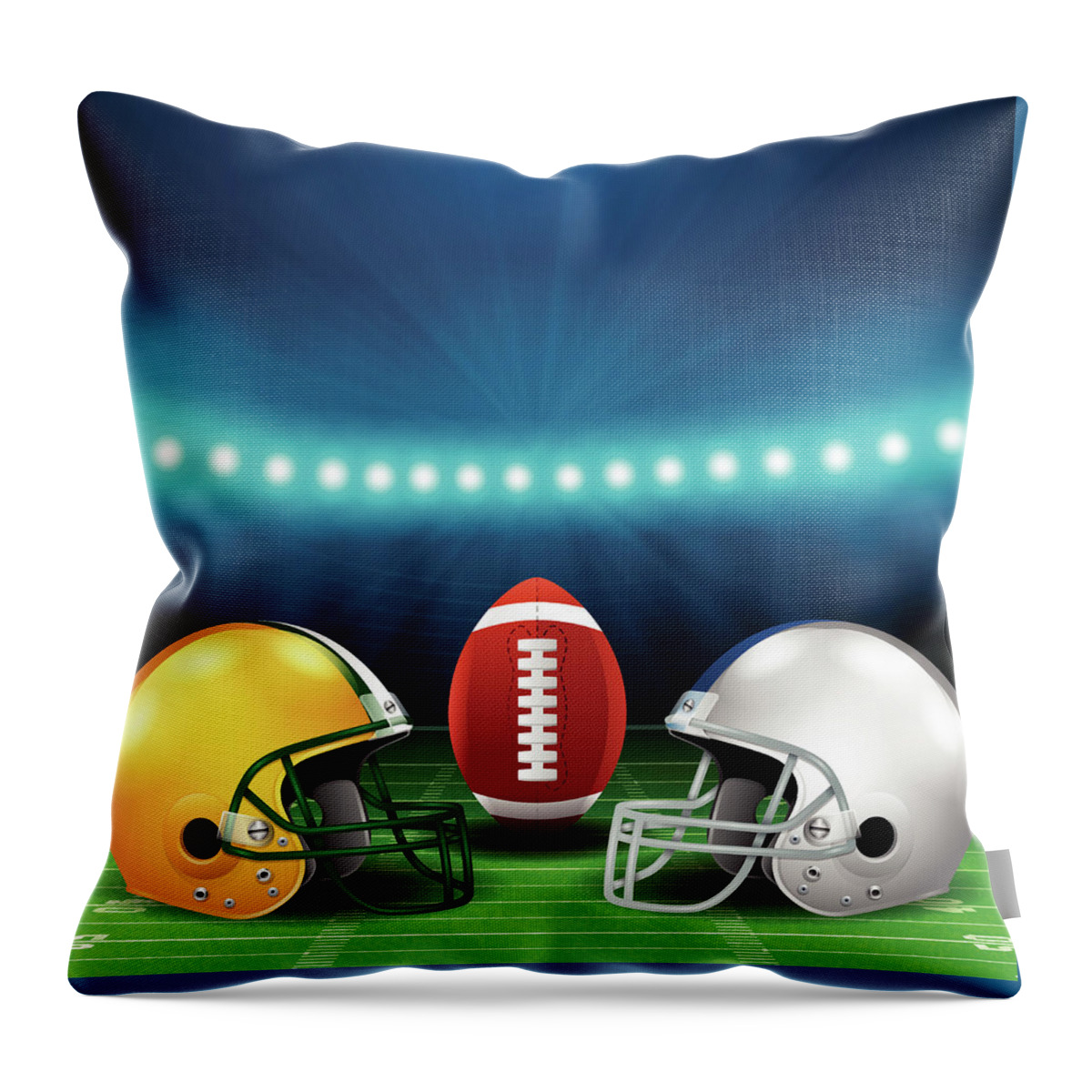 Sports Helmet Throw Pillow featuring the digital art Football Background by Filo