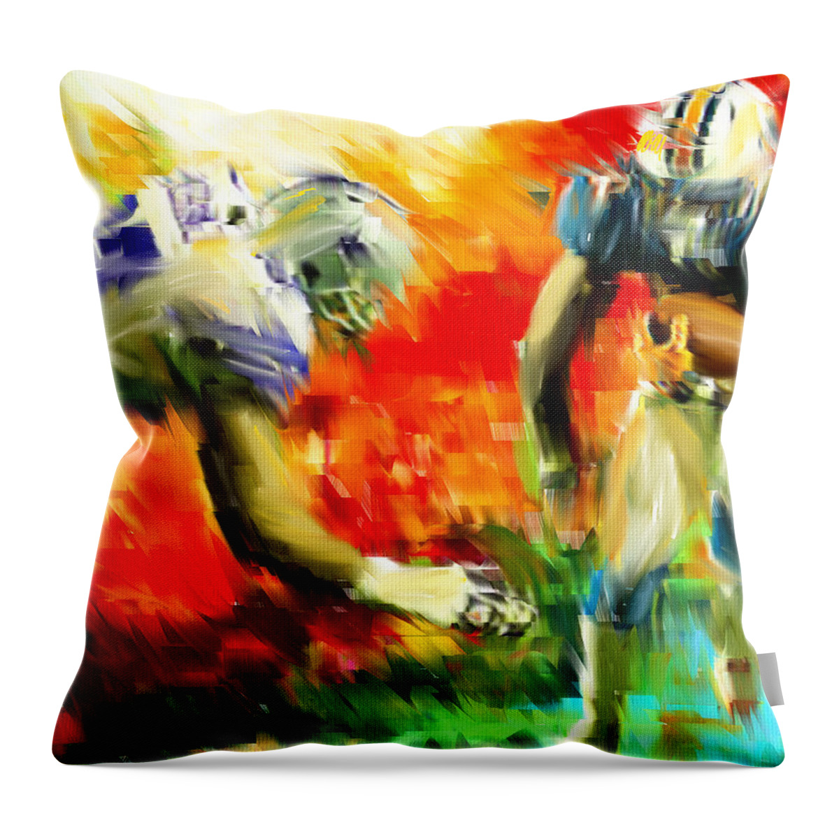 Quarterback Throw Pillow featuring the digital art Football III by Lourry Legarde