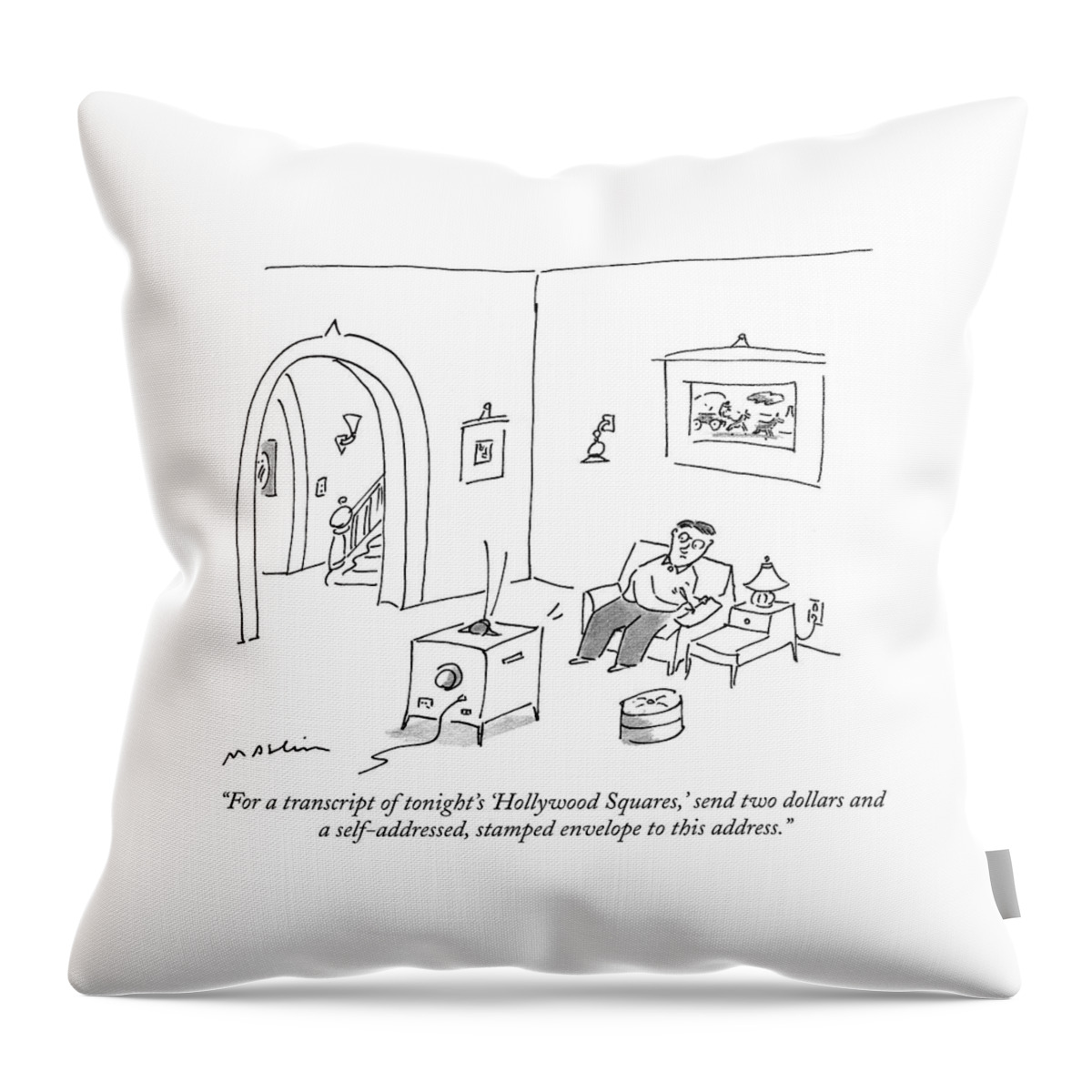 For A Transcript Of Tonight's 'hollywood Squares Throw Pillow