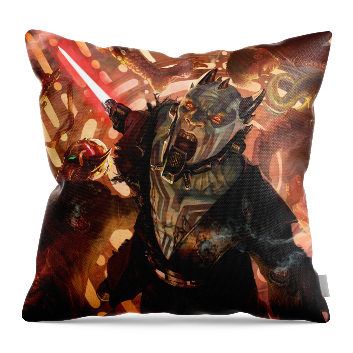 Star Wars Throw Pillow featuring the digital art Force Scream by Ryan Barger