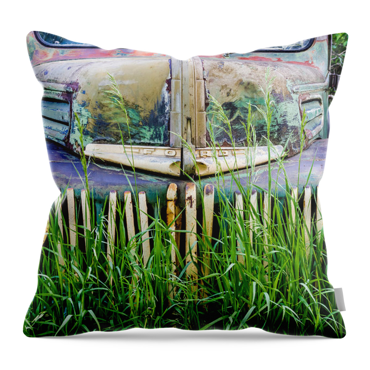 1950s Throw Pillow featuring the photograph Ford Field of Dreams by Teri Virbickis