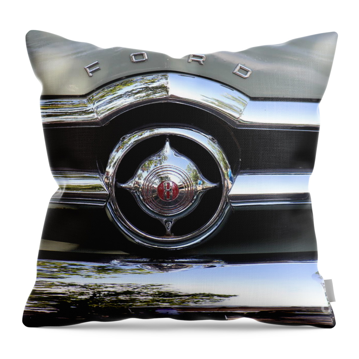 Ford Throw Pillow featuring the photograph Ford V8 1949 - Vintage by Alice Terrill