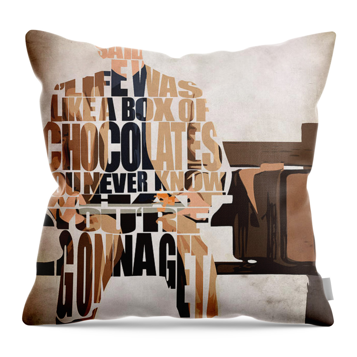 Forrest Gump Throw Pillow featuring the painting Forrest Gump - Tom Hanks by Inspirowl Design