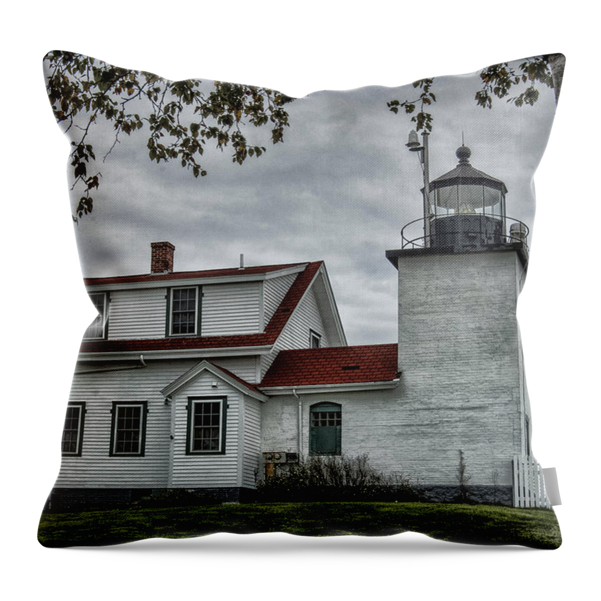 Lighthouse Throw Pillow featuring the photograph Fort Point Lighthouse by Erika Fawcett