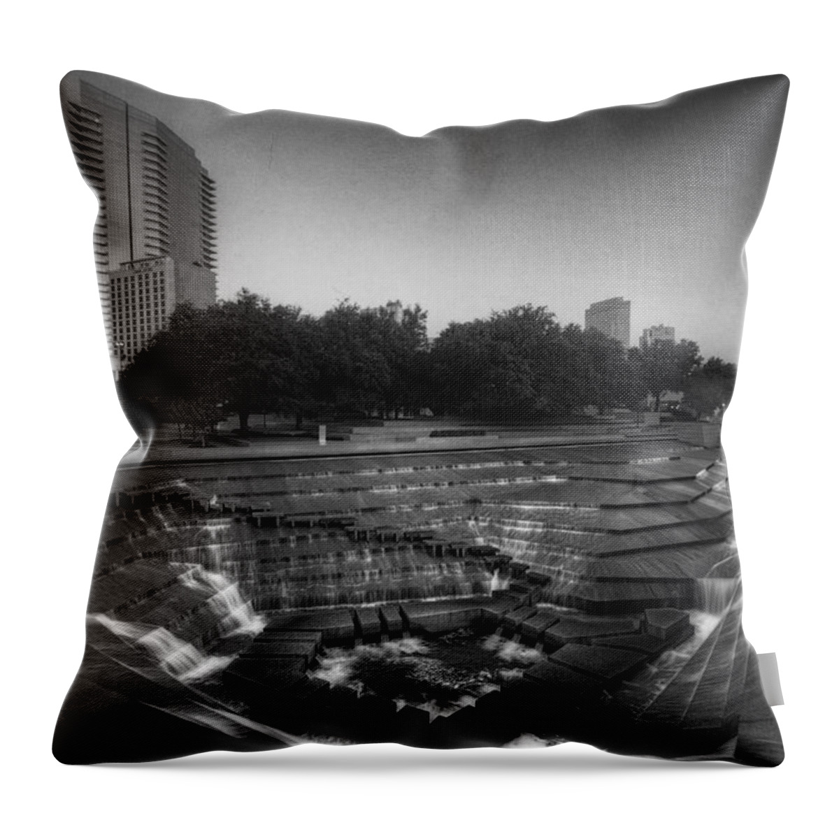 Water Garden Throw Pillow featuring the photograph Fort Worth Water Gardens by Joan Carroll