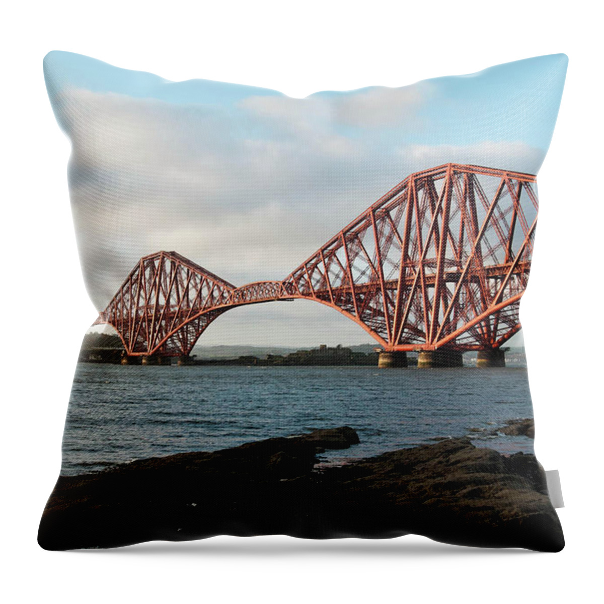 Cantilever Bridge Throw Pillow featuring the photograph Forth Rail Bridge by Image Created By Nicks Pics Photography