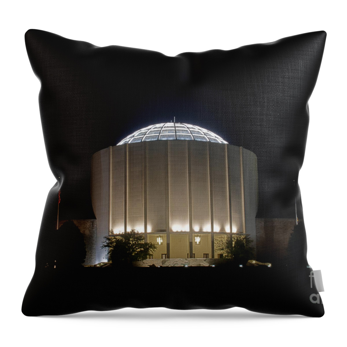 Founders Throw Pillow featuring the photograph Founders Hall at Night by Mark Dodd
