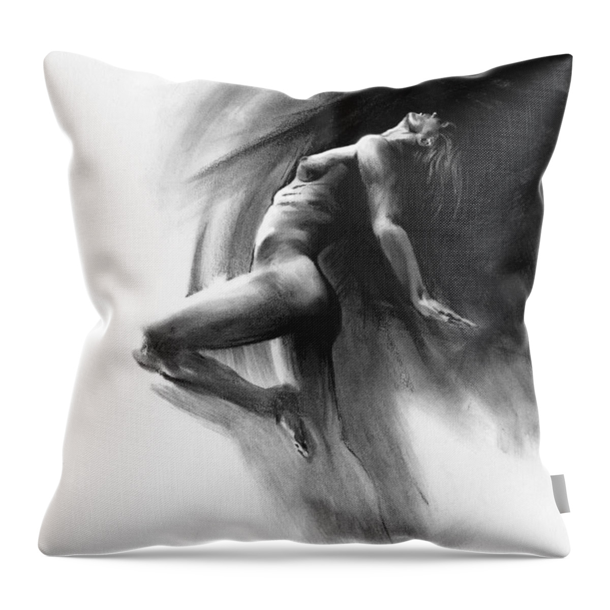 Figurative Throw Pillow featuring the drawing Fount by Paul Davenport