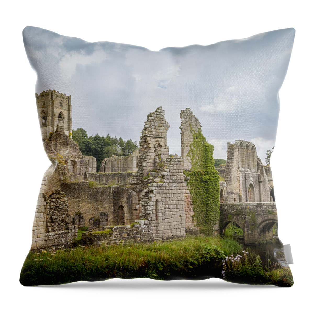 Fountains Abbey Throw Pillow featuring the photograph Fountains Abbey by Chris Smith