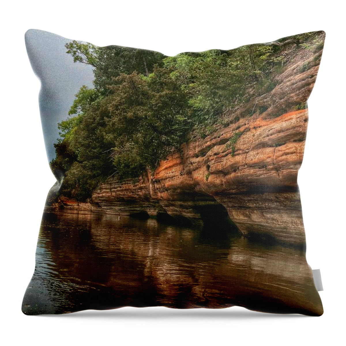 River Throw Pillow featuring the photograph Fox River Sandstone Cliffs by Nick Heap