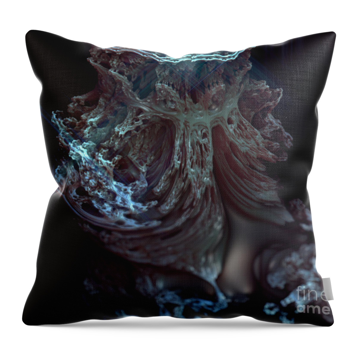 Fractal Throw Pillow featuring the painting Fractal Beauty 1 by Pixel Chimp