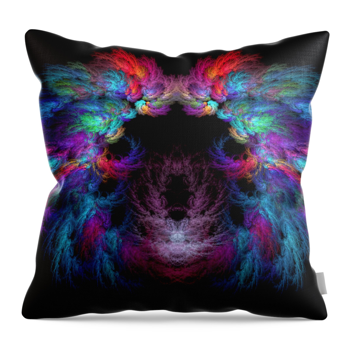 Fractal Throw Pillow featuring the digital art Fractal - Christ - Angels Wings by Mike Savad