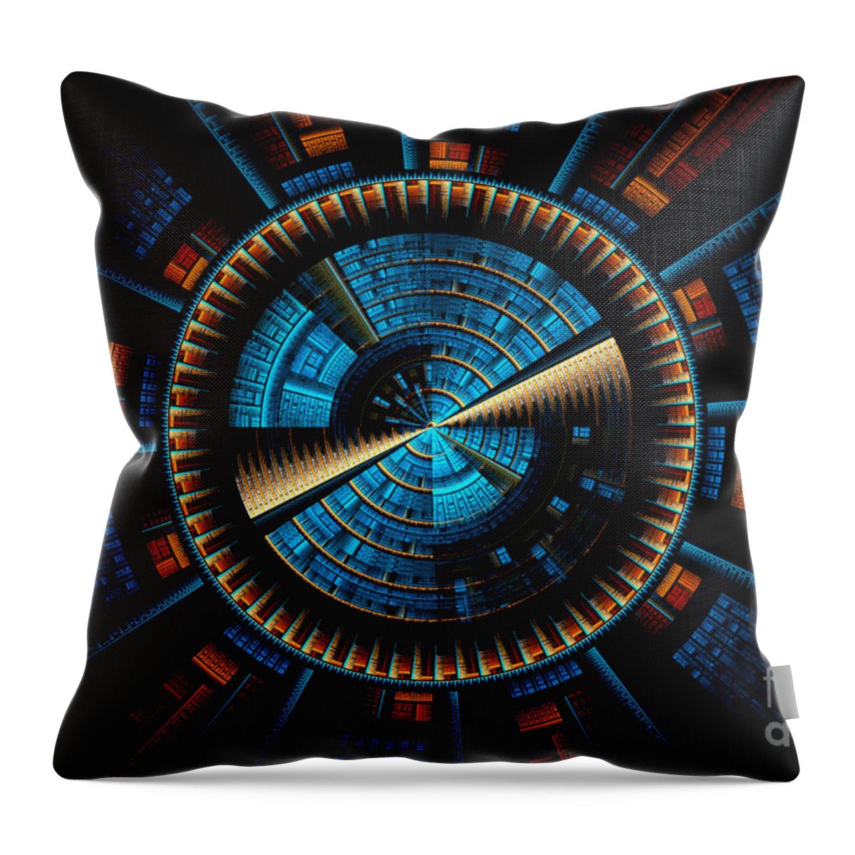 Fractal Throw Pillow featuring the digital art Fractal City by Sven Fauth