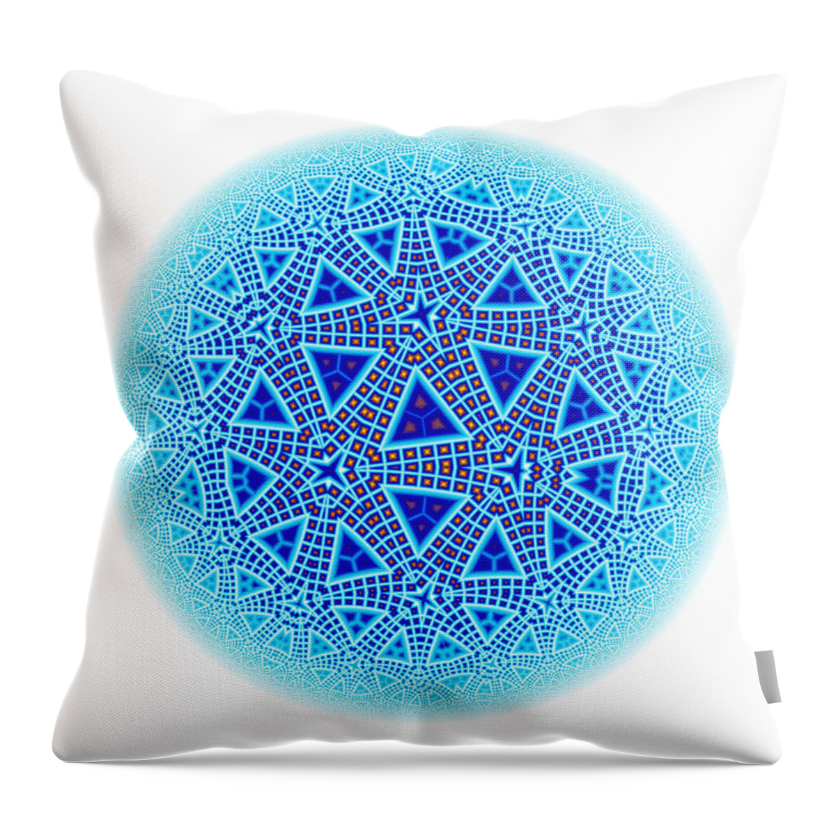 Escher Throw Pillow featuring the digital art Fractal Escher Winter Mandala 5 by Hakon Soreide