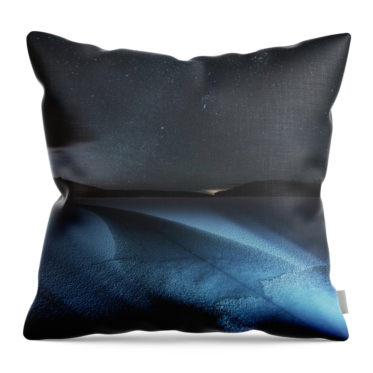 Scenics Throw Pillow featuring the photograph Fracture In Winter Lake by Shaunl