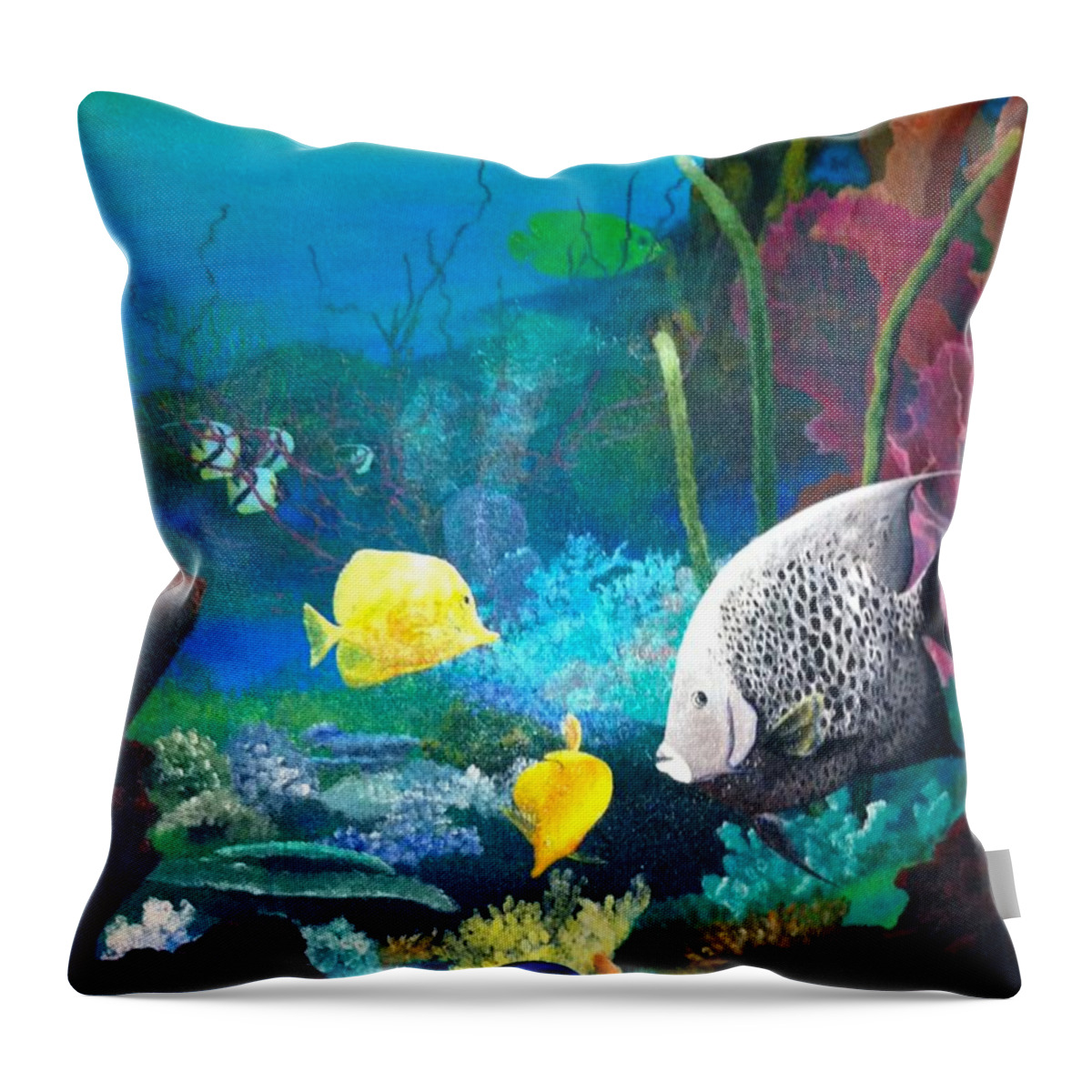 Queen Angel Throw Pillow featuring the painting Fragile Castles by Patti Lane