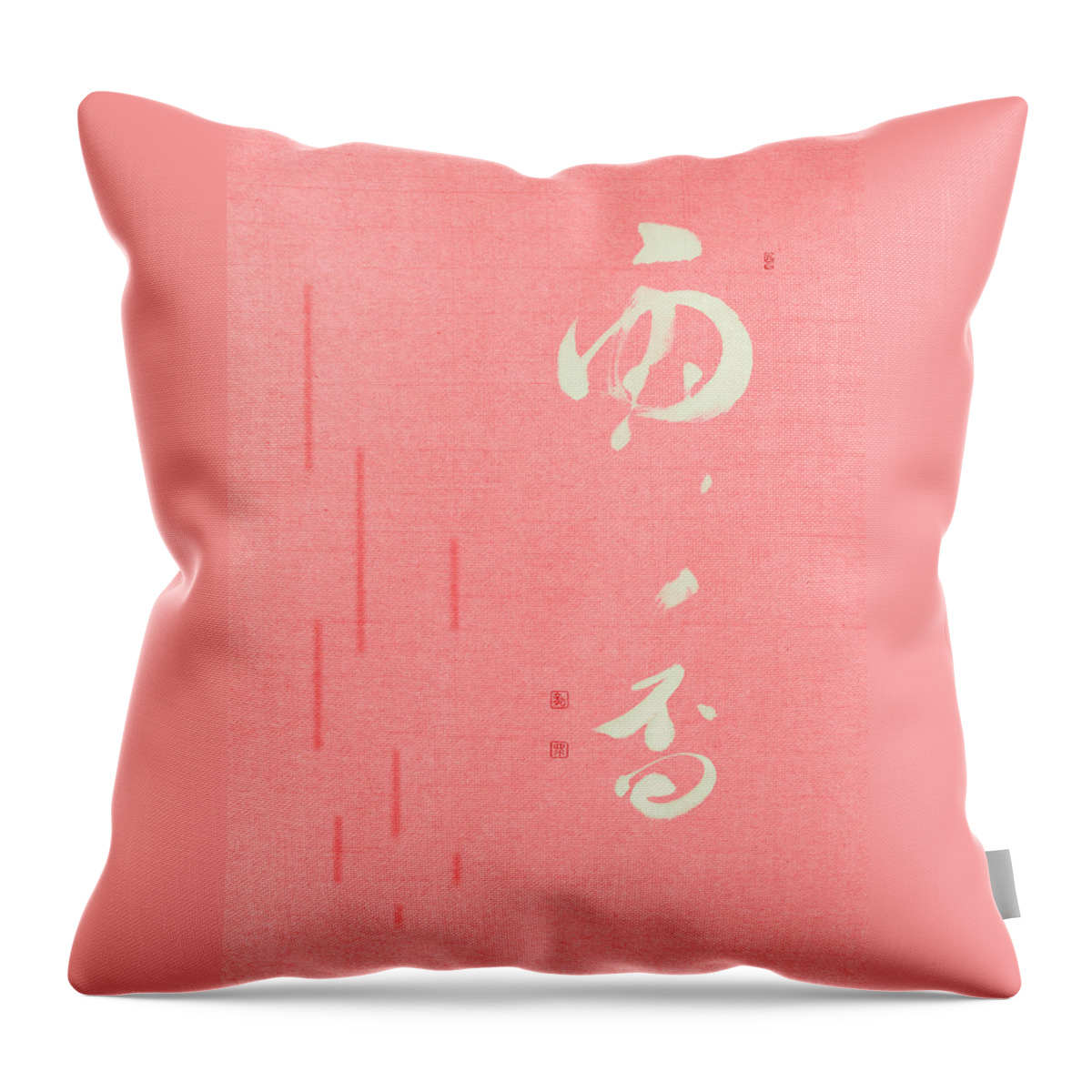 Rain Throw Pillow featuring the painting Fragrance of rain by Ponte Ryuurui