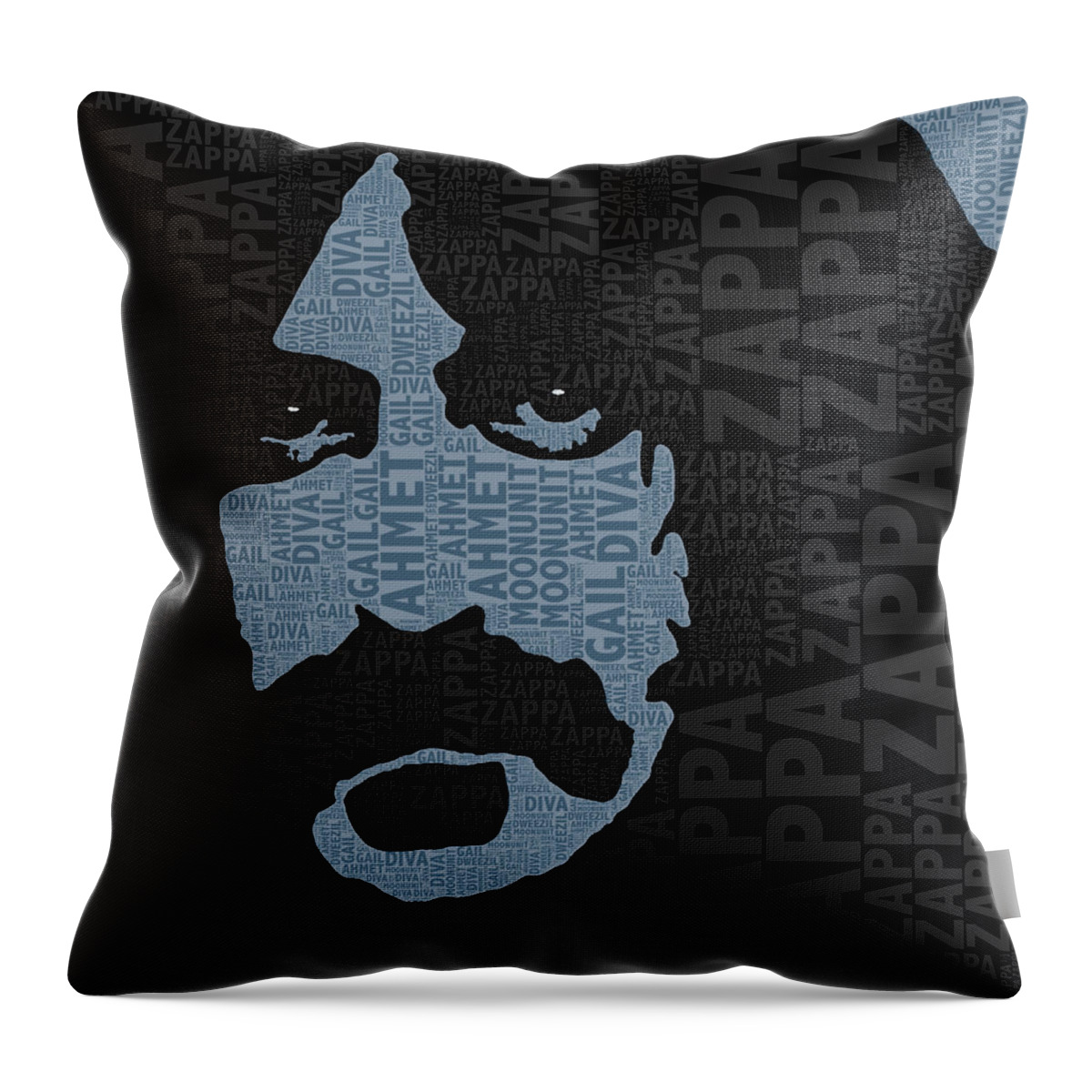 Frank Zappa Throw Pillow featuring the painting Frank Zappa by Tony Rubino