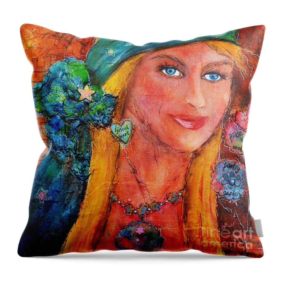 Figurative Throw Pillow featuring the painting Free Spirit by Claire Bull