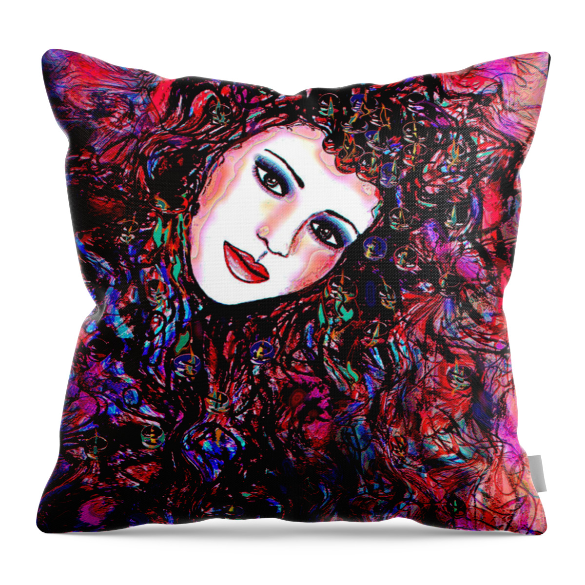 Woman Throw Pillow featuring the painting Free Spirit by Natalie Holland