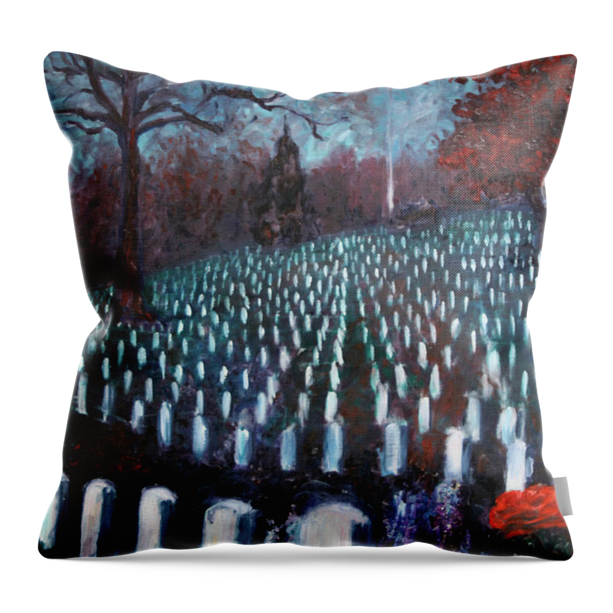 Arlington Cemetery Throw Pillow featuring the painting Freedom Garden by Allison Fox