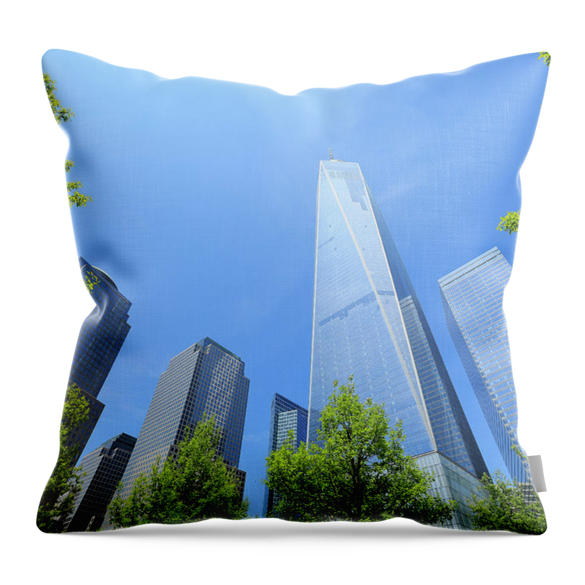 Financial District Throw Pillow featuring the photograph Freedom Tower Which Is Surrounded By by Toshi Sasaki