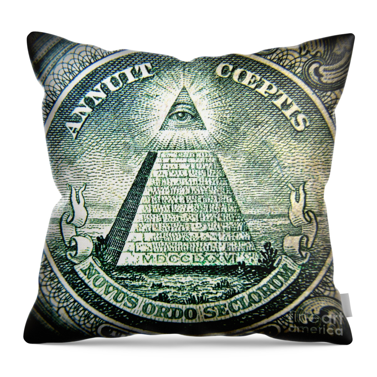 Freemason Throw Pillow featuring the photograph Freemason Symbol and Quote by Renee Trenholm