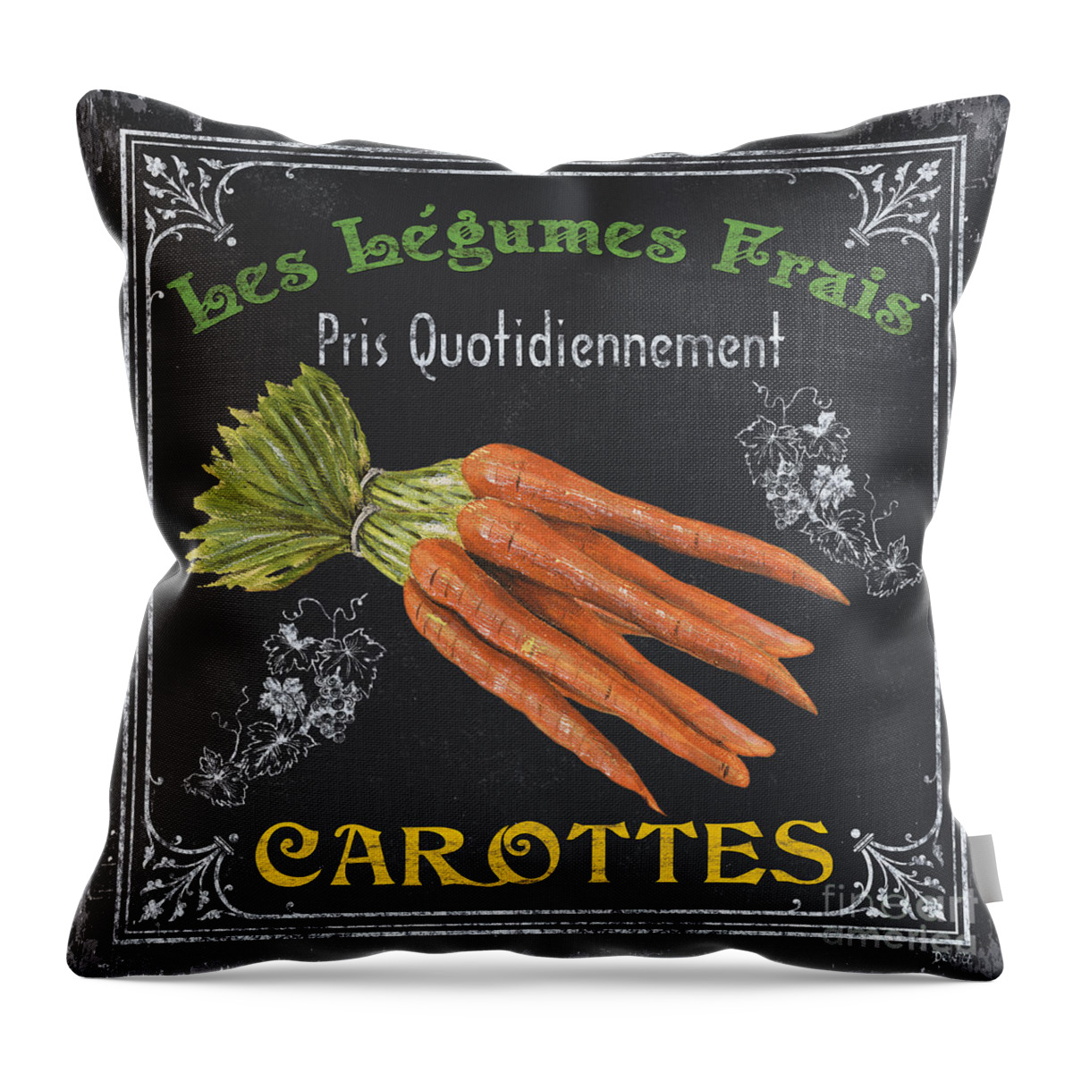Produce Throw Pillow featuring the painting French Vegetables 4 by Debbie DeWitt