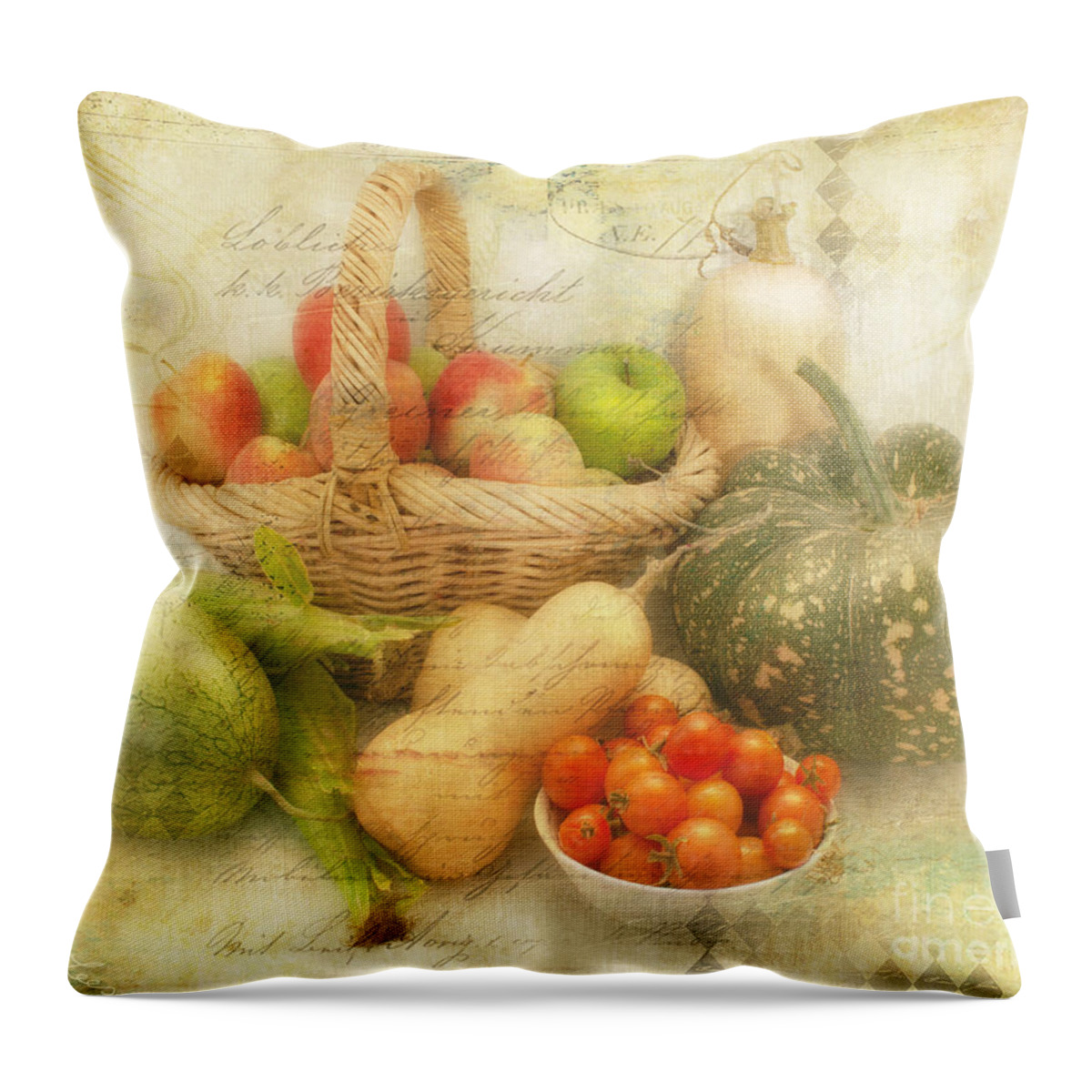 Vegetables Throw Pillow featuring the photograph Fresh from the Garden by Linda Lees