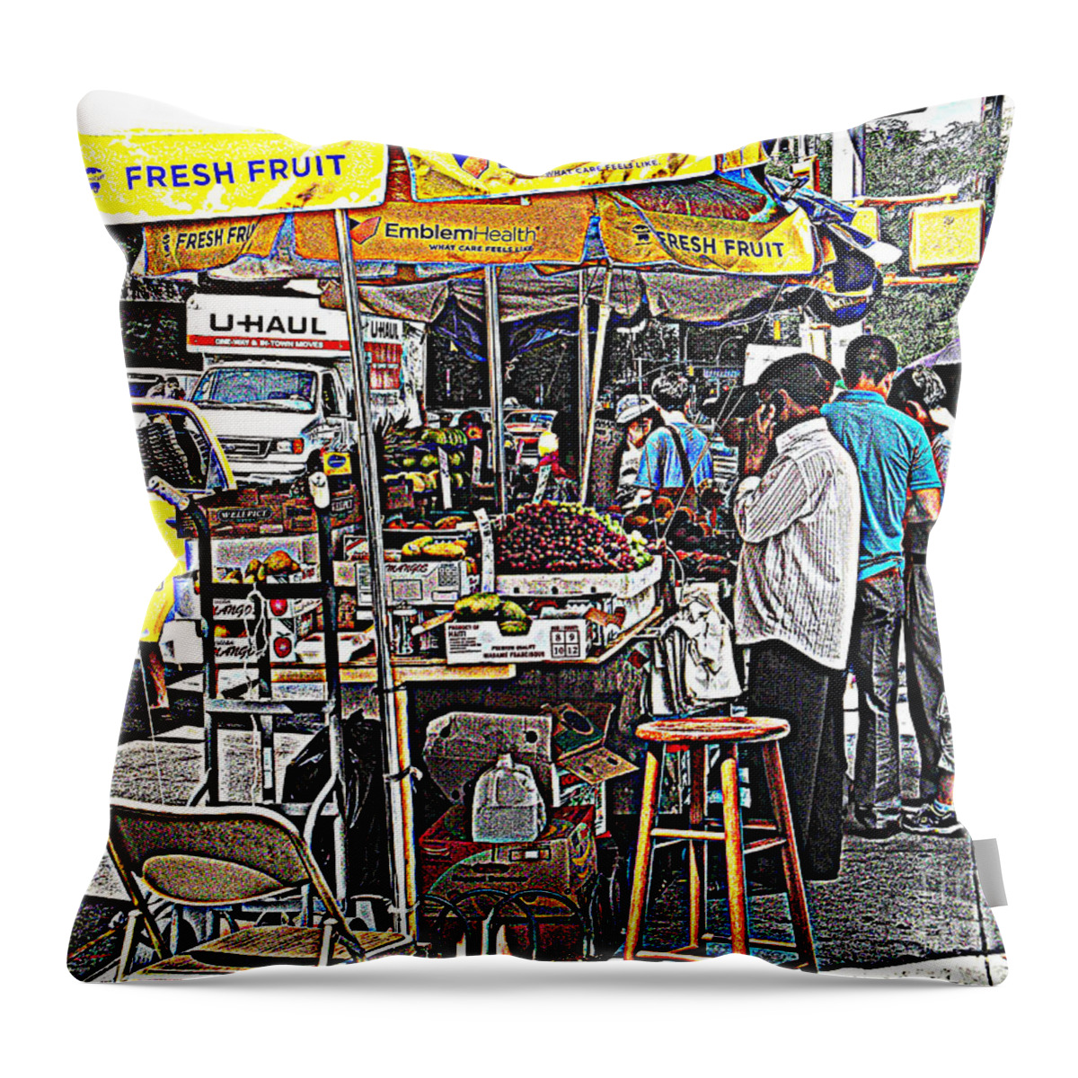 Fruitstand Throw Pillow featuring the photograph Fresh Fruit by Miriam Danar
