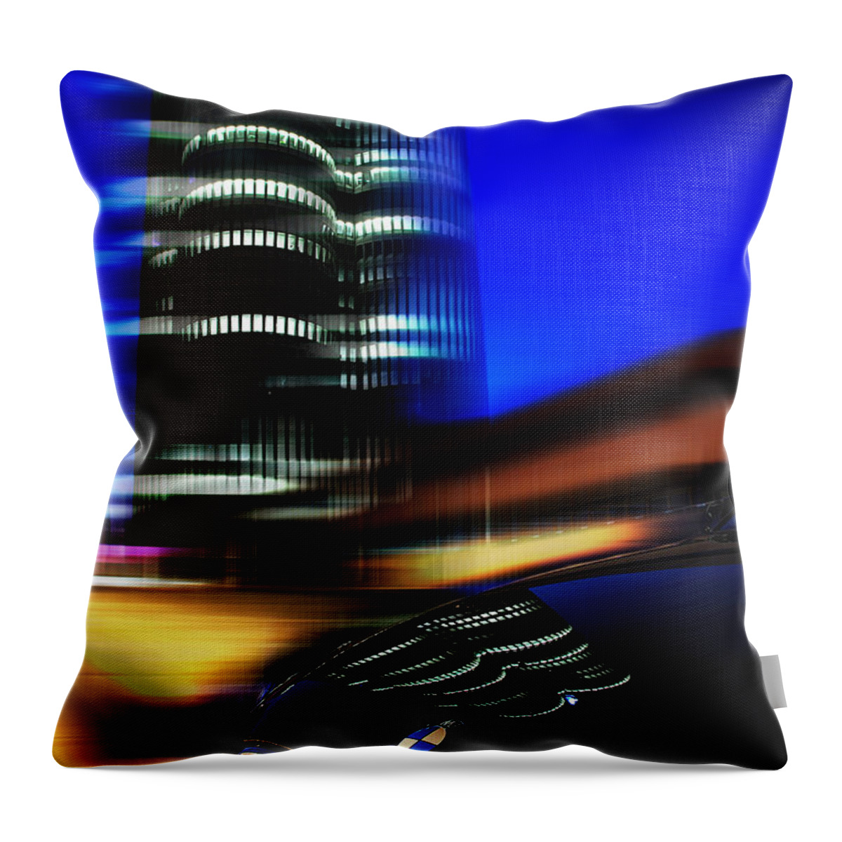 Abstract Throw Pillow featuring the photograph Freude am Fahren by Hannes Cmarits