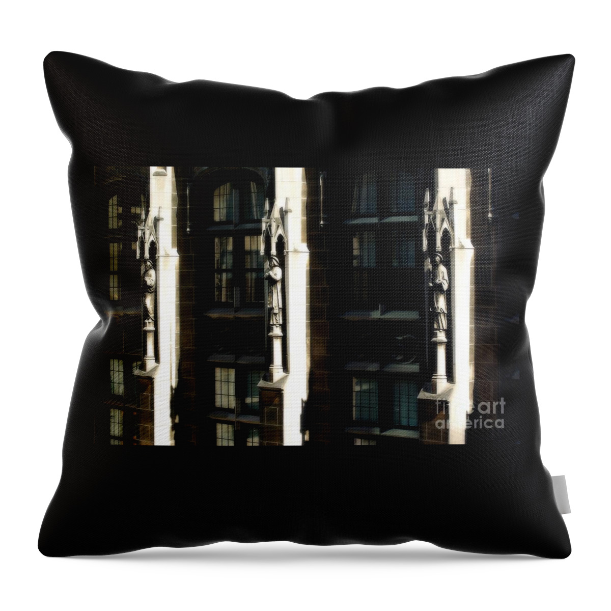 Statues Throw Pillow featuring the photograph From Rome to Chicago by Frank J Casella