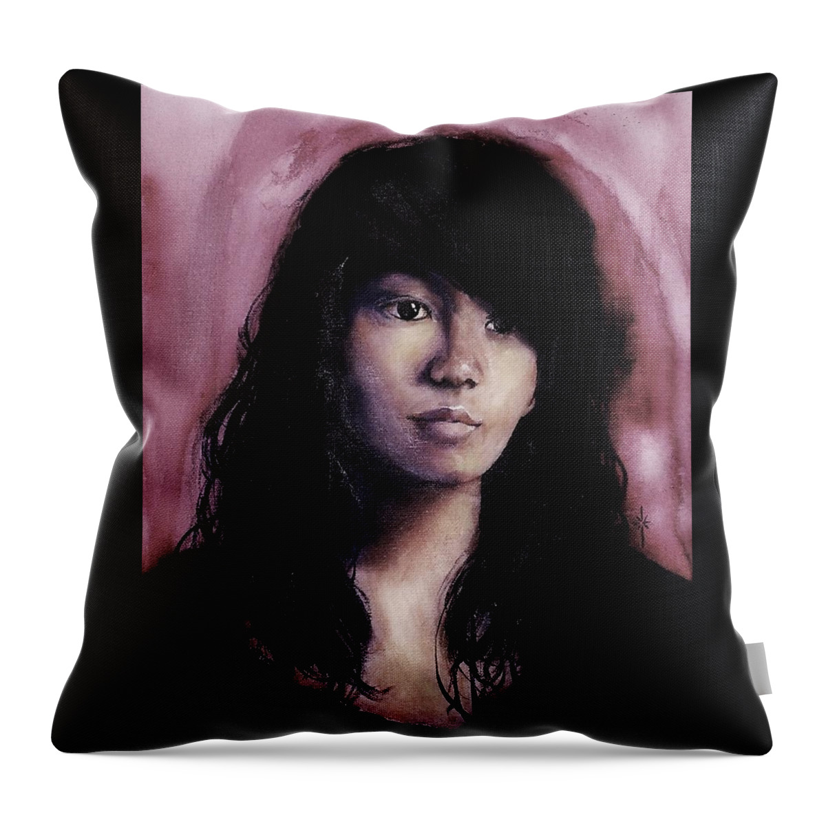 Woman Throw Pillow featuring the painting from the Red Tent series by Jodie Marie Anne Richardson Traugott     aka jm-ART