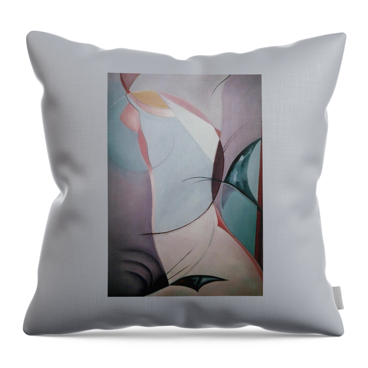 Female Throw Pillow featuring the painting From the Time Before Time by Jodie Marie Anne Richardson Traugott     aka jm-ART