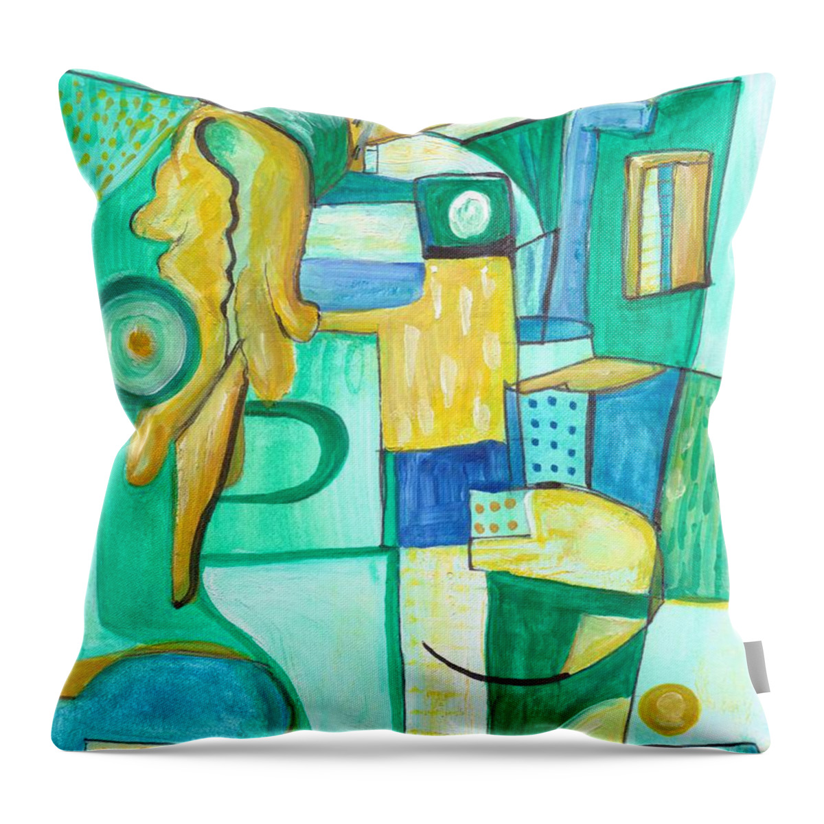 Design Throw Pillow featuring the painting From Within 9 by Stephen Lucas