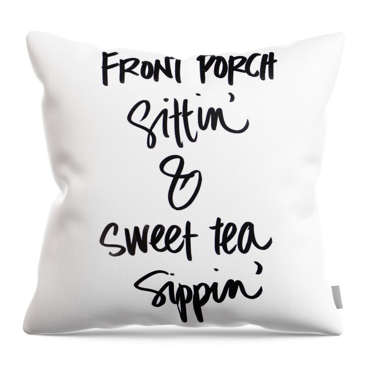 Front Throw Pillow featuring the digital art Front Porch and Sweet Tea by Sd Graphics Studio