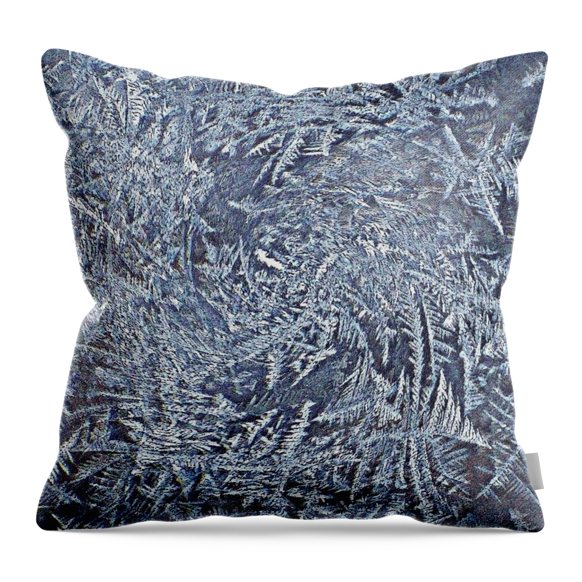 Frosty Swirl Blue Ice Throw Pillow featuring the photograph Frosty Swirl Blue Ice by Joy Nichols